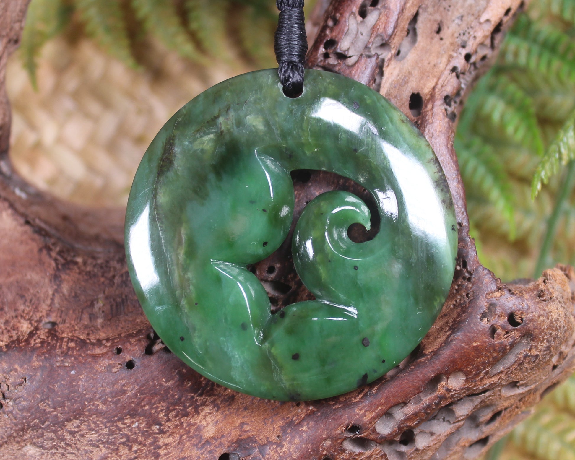 Koru carved from Hapopo Pounamu - NZ Greenstone