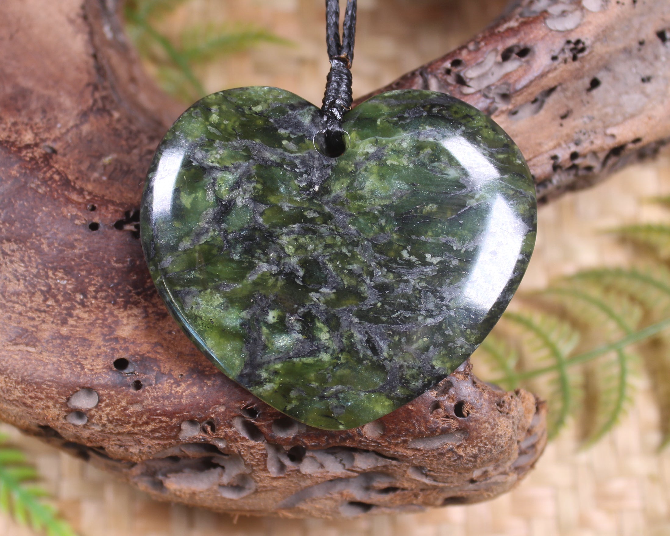 Heart carved from Douglas Creek Pounamu - NZ Greenstone