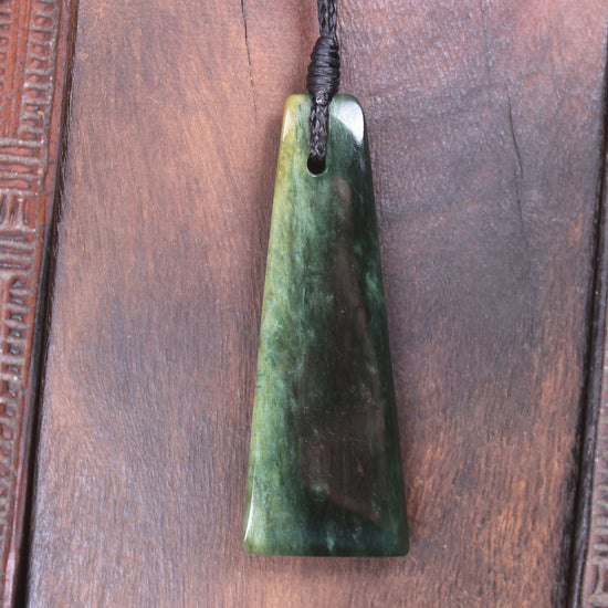Flower Jade Pounamu Toki Pendant - NZ Greenstone