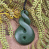 Koru Twist carved from Kawakawa Pounamu - NZ Greenstone
