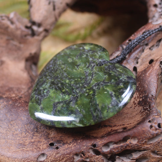 Heart carved from Douglas Creek Pounamu - NZ Greenstone