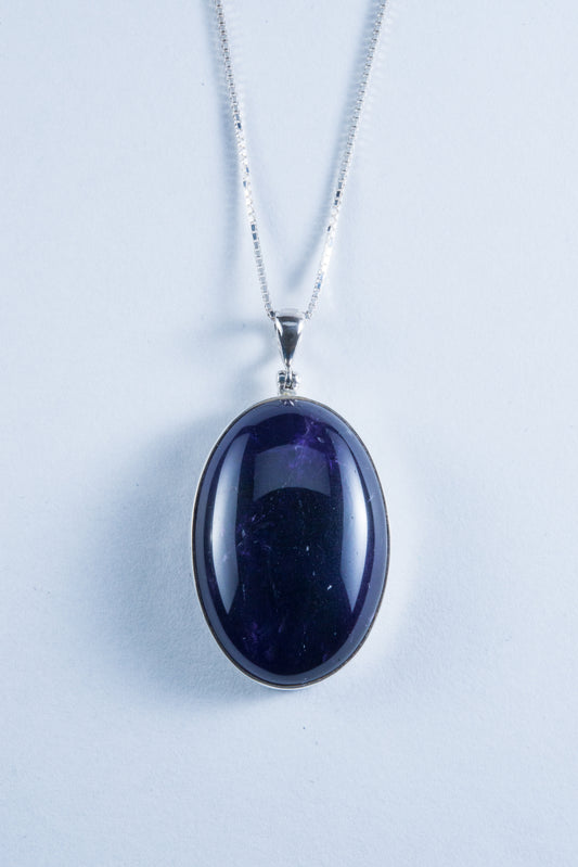 Amethyst Sterling Silver Pendant (A079)