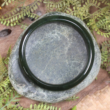 Bangle carved from Kawakawa Pounamu - NZ Greenstone