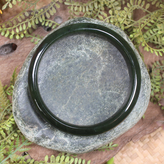 Bangle carved from Kawakawa Pounamu - NZ Greenstone