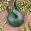 Twist or Pikorua carved from Hapopo Pounamu - NZ Greenstone