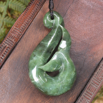 Whale tail carved from Hapopo Pounamu - NZ Greenstone