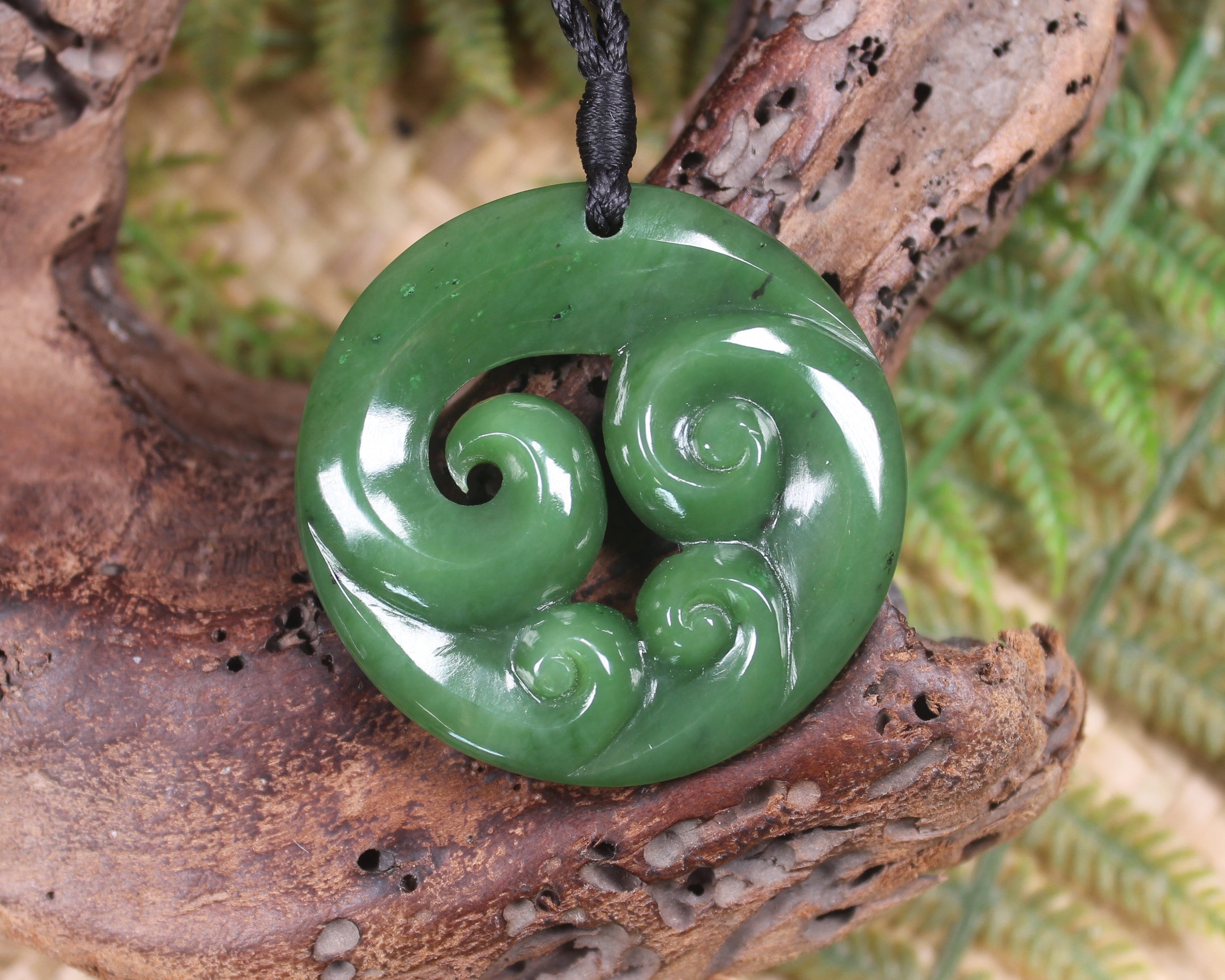 Koru carved from Hapopo Pounamu - NZ Greenstone