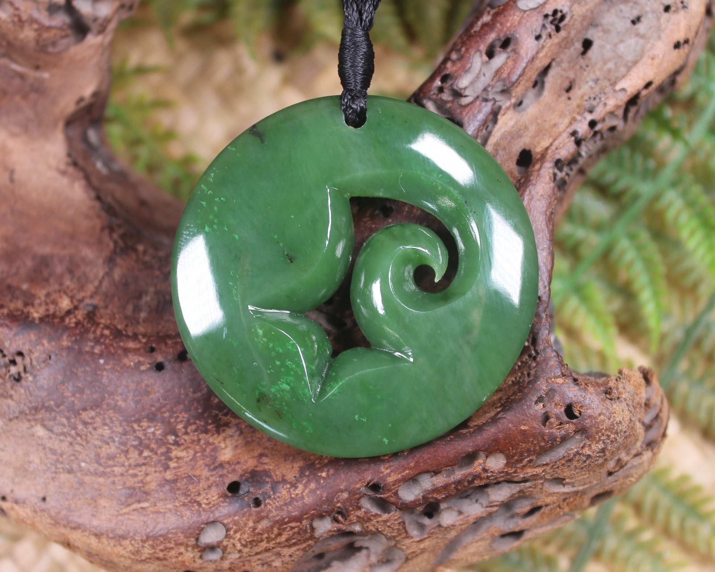 Koru carved from Hapopo Pounamu - NZ Greenstone