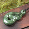 Whale tail carved from Hapopo Pounamu - NZ Greenstone