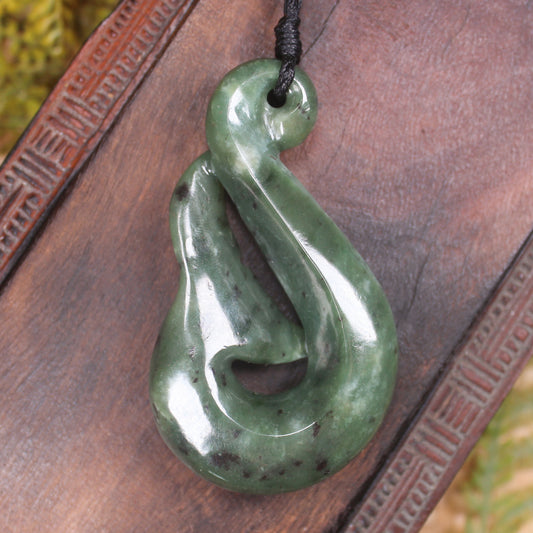 Whale tail carved from Hapopo Pounamu - NZ Greenstone