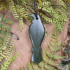 Tui bird pendant carved from Kawakawa Pounamu - NZ Greenstone