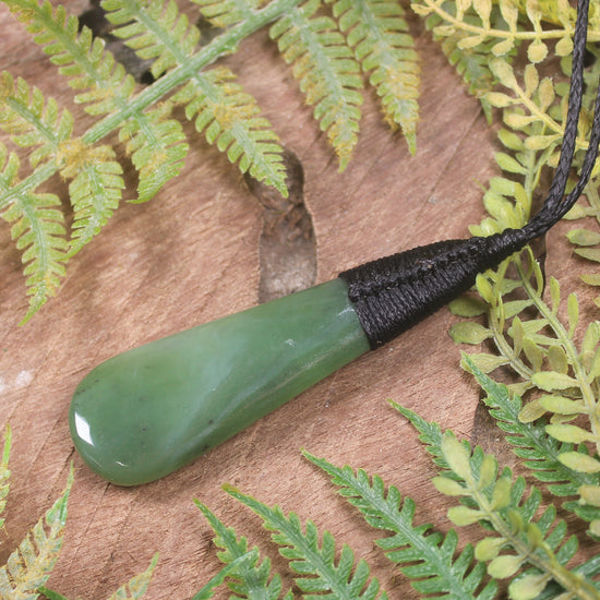 Roimata or Teardop carved from Hapopo Pounamu - NZ Greenstone