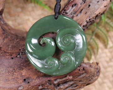 Koru or Spiral carved from Inanga Pounamu - NZ Greenstone