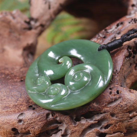 Koru or Spiral carved from Inanga Pounamu - NZ Greenstone