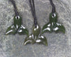 Whale tail carved from Rimu Pounamu - NZ Greenstone