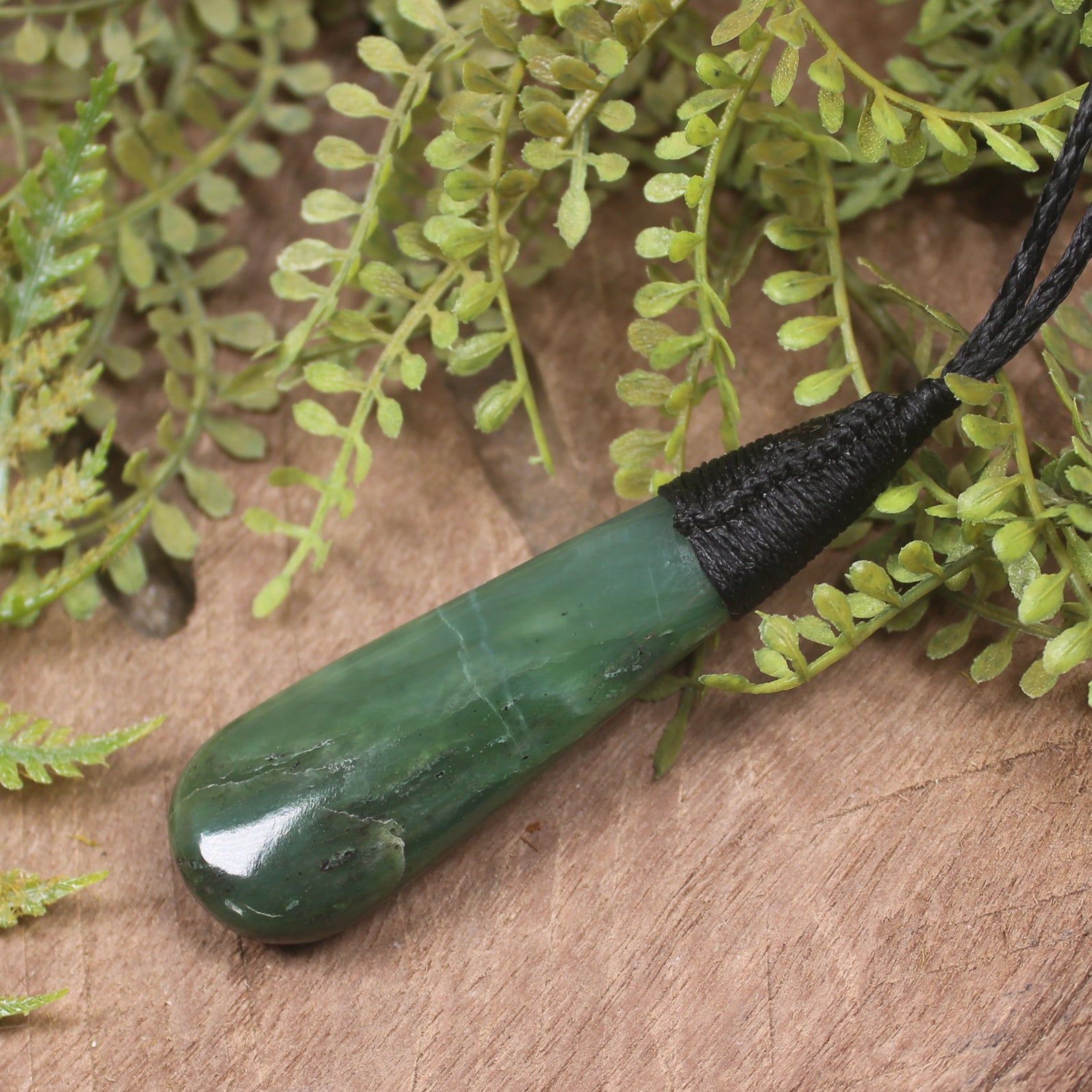 Roimata or Teardop carved from Hapopo Pounamu - NZ Greenstone