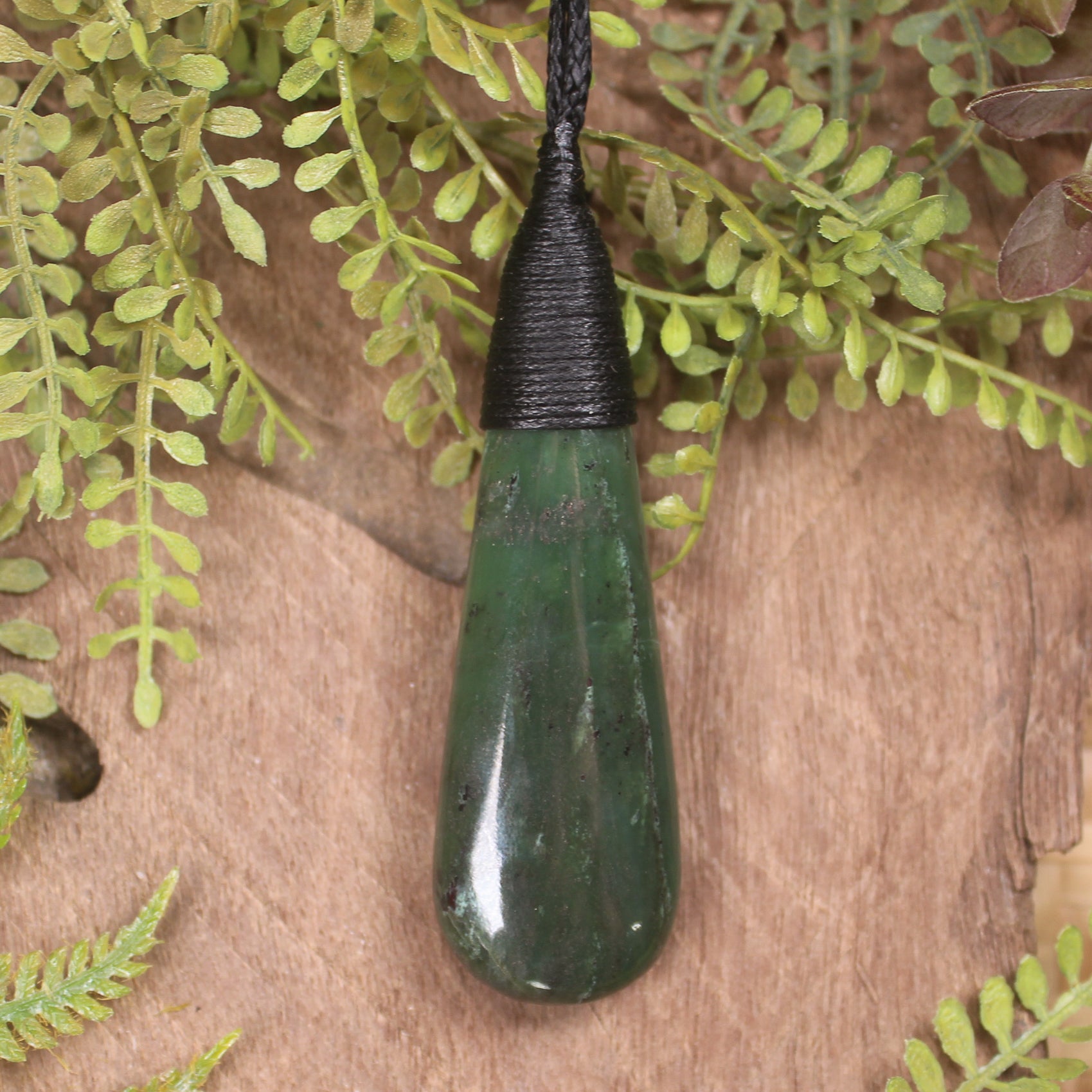 Roimata or Teardop carved from Hapopo Pounamu - NZ Greenstone