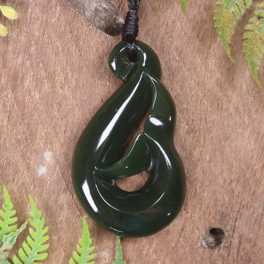 Whale Tail carved from Kawakawa Pounamu - NZ Greenstone