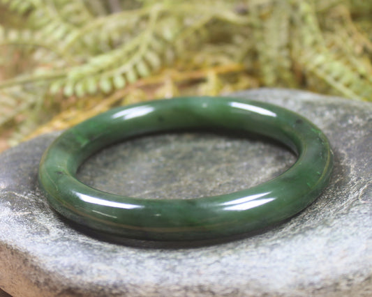 Bangle carved from Kawakawa Pounamu - NZ Greenstone
