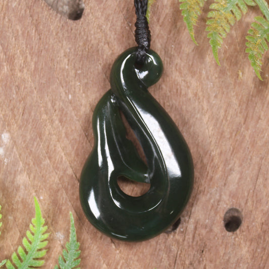Whale Tail carved from Kawakawa Pounamu - NZ Greenstone