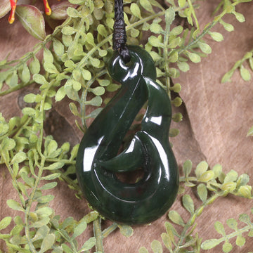 Whale Tail carved from Kawakawa Pounamu - NZ Greenstone