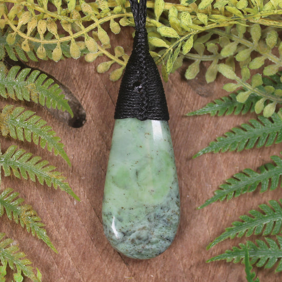 Roimata or Teardop carved from Hapopo Pounamu - NZ Greenstone