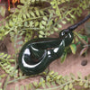 Whale Tail carved from Kawakawa Pounamu - NZ Greenstone