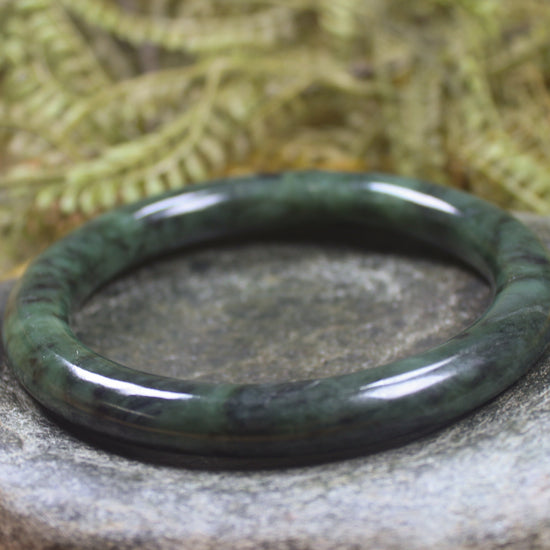 Bangle carved from Rimu Pounamu - NZ Greenstone
