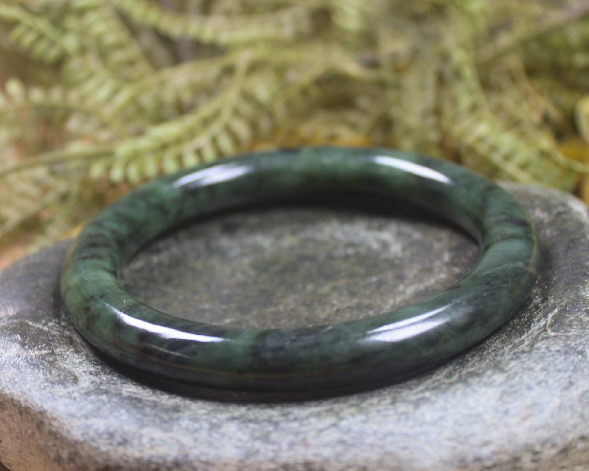 Bangle carved from Rimu Pounamu - NZ Greenstone