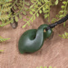 Twist or Pikorua carved from Hapopo Pounamu - NZ Greenstone