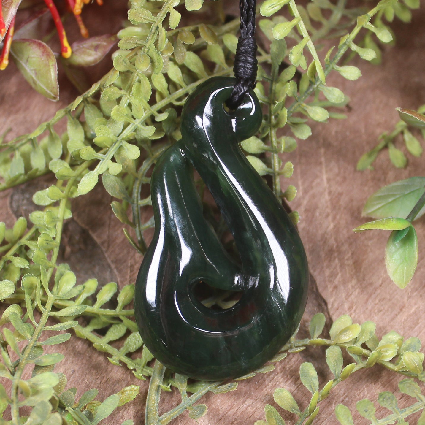 Whale Tail carved from Kawakawa Pounamu - NZ Greenstone