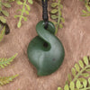 Twist or Pikorua carved from Hapopo Pounamu - NZ Greenstone