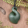 Twist or Pikorua carved from Hapopo Pounamu - NZ Greenstone
