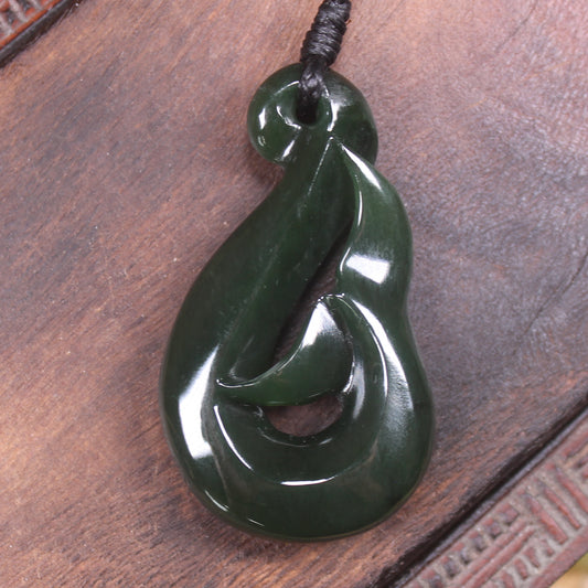 Whale Tail carved from Kawakawa Pounamu - NZ Greenstone