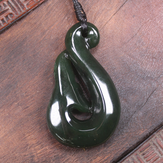 Whale Tail carved from Kawakawa Pounamu - NZ Greenstone