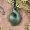 Twist or Pikorua carved from Hapopo Pounamu - NZ Greenstone