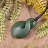 Twist or Pikorua carved from Hapopo Pounamu - NZ Greenstone