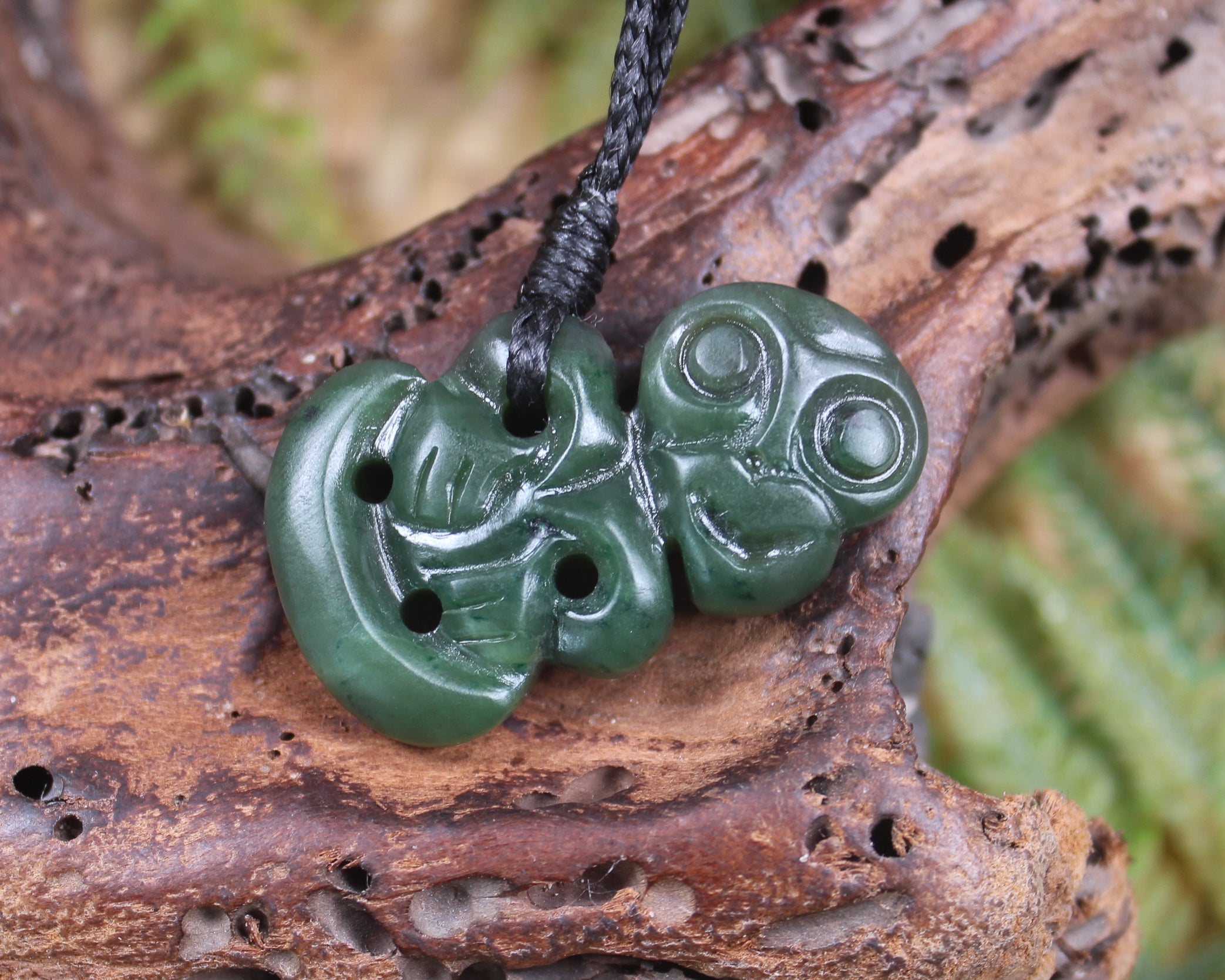 Hei Tiki carved from Kawakawa Pounamu - NZ Greenstone