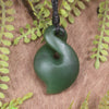 Twist or Pikorua carved from Hapopo Pounamu - NZ Greenstone