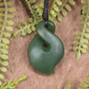 Twist or Pikorua carved from Hapopo Pounamu - NZ Greenstone