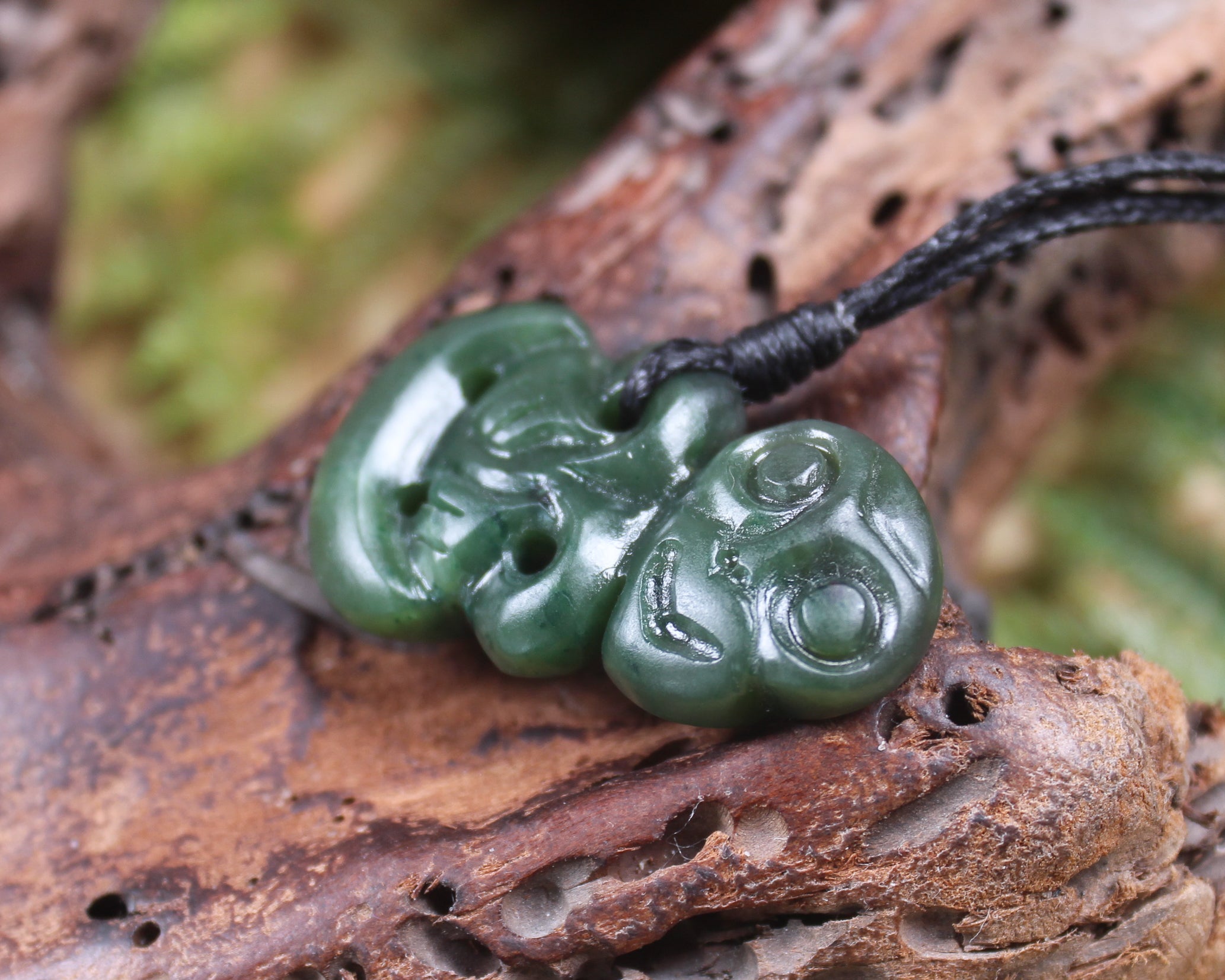 Hei Tiki carved from Kawakawa Pounamu - NZ Greenstone