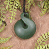 Twist or Pikorua carved from Hapopo Pounamu - NZ Greenstone