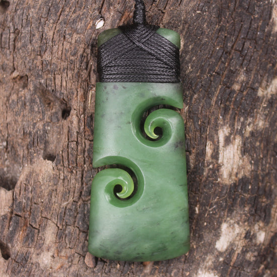 Toki or Adze with Koru carved from Hapopo Pounamu - NZ Greenstone