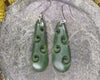 Roimata with Koru earrings carved from Hapopo Pounamu - NZ Greenstone