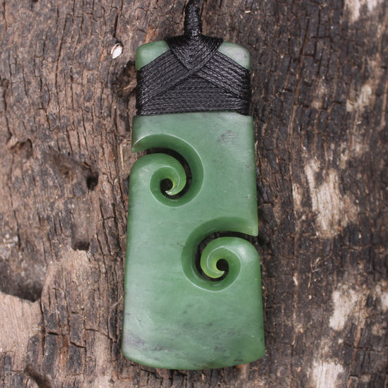 Toki or Adze with Koru carved from Hapopo Pounamu - NZ Greenstone