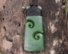 Toki or Adze with Koru carved from Hapopo Pounamu - NZ Greenstone