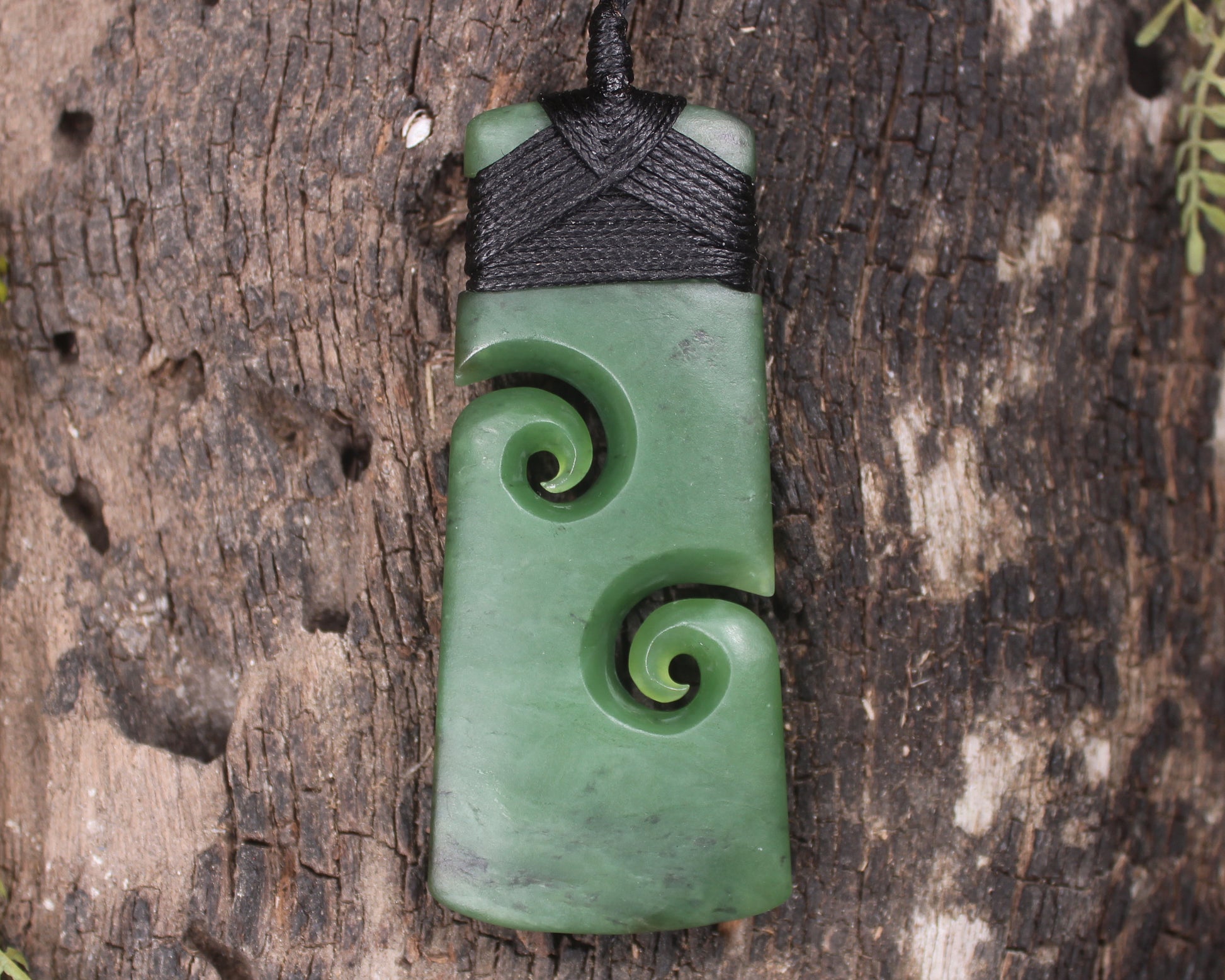 Toki or Adze with Koru carved from Hapopo Pounamu - NZ Greenstone