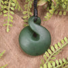 Twist or Pikorua carved from Hapopo Pounamu - NZ Greenstone