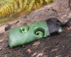 Toki or Adze with Koru carved from Hapopo Pounamu - NZ Greenstone