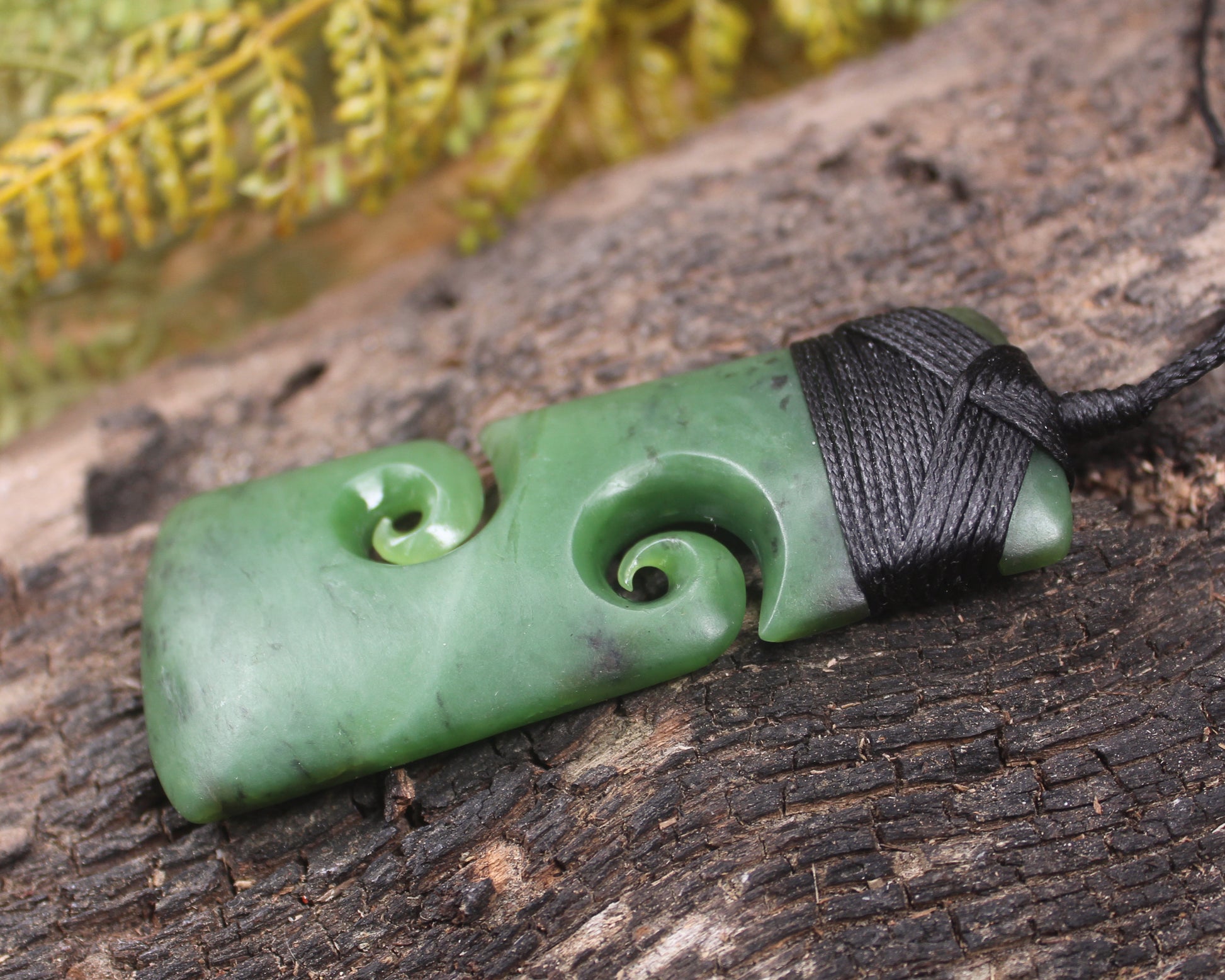 Toki or Adze with Koru carved from Hapopo Pounamu - NZ Greenstone